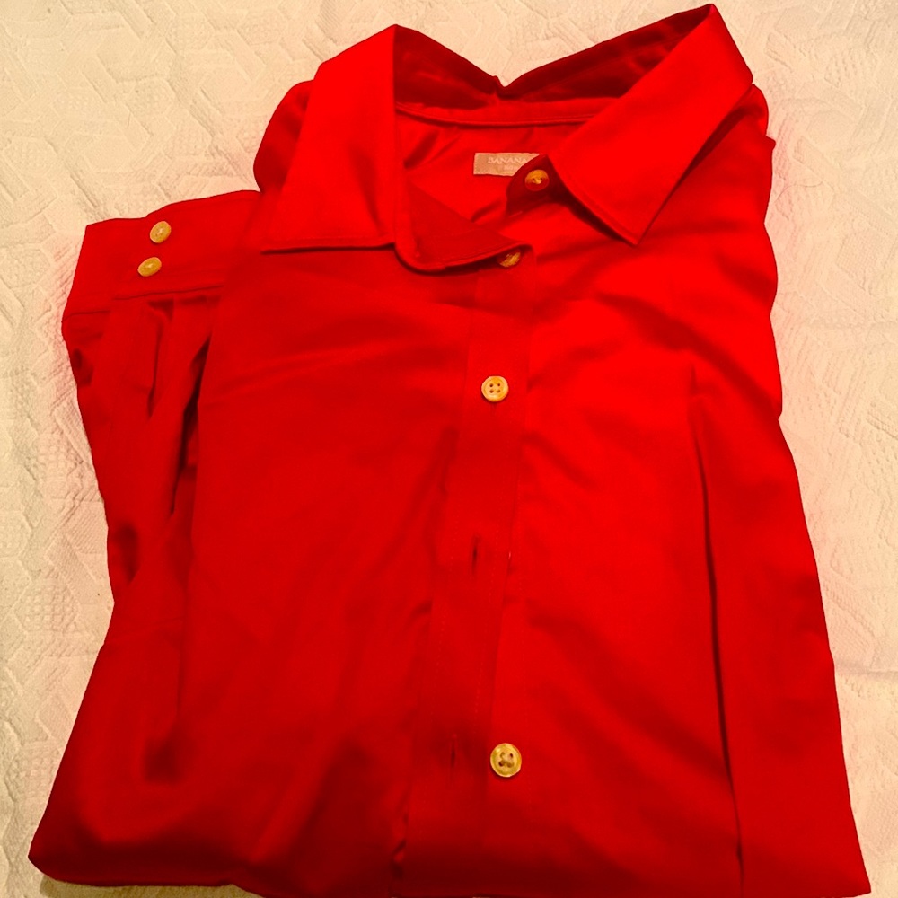 Coral pink long sleeve button down